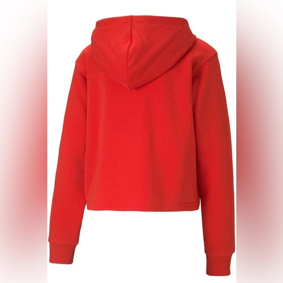 Puma Amplified Cropped Hoodie Poppy Red NWT XL - Picture 2 of 5